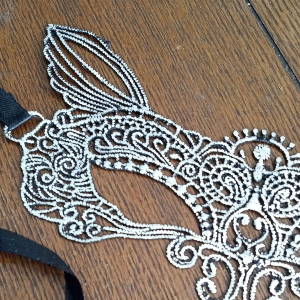 Elegant Silver Lace Masquerade Mask
